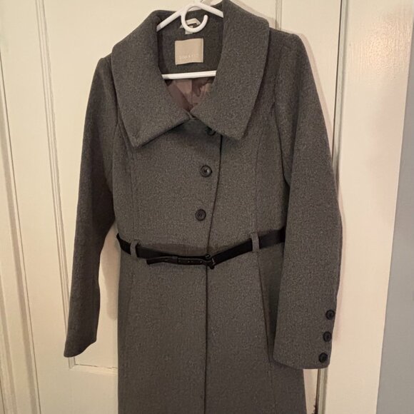 Soia & Kyo Gray Wool Blend Belted Coat - Size Small - Picture 3 of 14